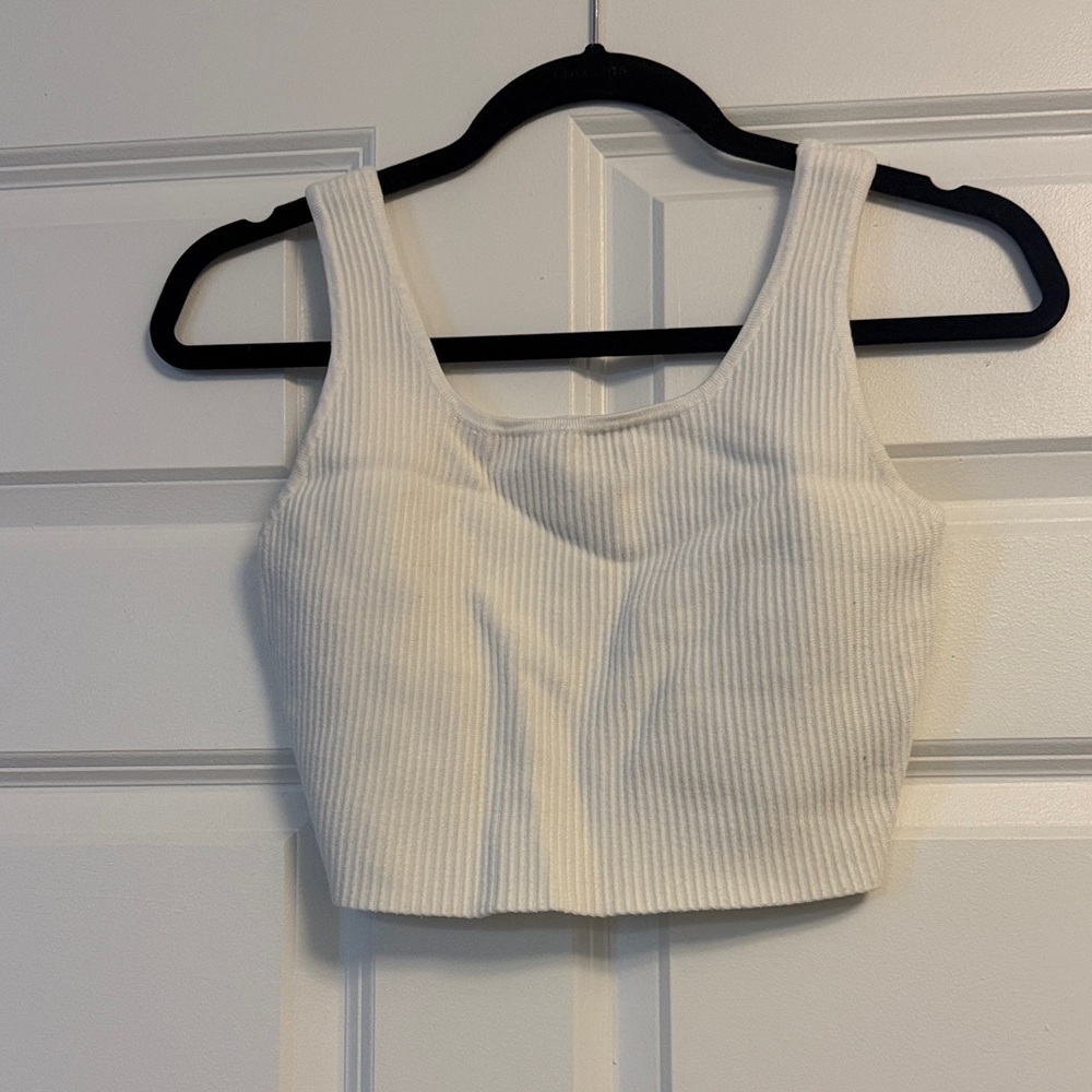 House of Harlow White Ribbed Women's Top
